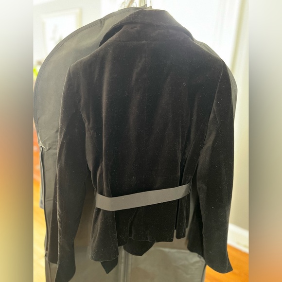 Zara black velvet jacket with ribbon tie. Size small. - Picture 2 of 4